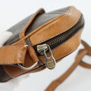 CELINE Macadam Canvas Shoulder Bag PVC Leather Brown Gold Auth 180579A-10