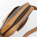 CELINE Macadam Canvas Shoulder Bag PVC Leather Brown Gold Auth 180579A-6