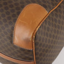 CELINE Macadam Canvas Boston Bag PVC Leather Brown Gold Auth 180582-10