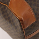 CELINE Macadam Canvas Boston Bag PVC Leather Brown Gold Auth 180582-11