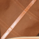 CELINE Macadam Canvas Boston Bag PVC Leather Brown Gold Auth 180582-18