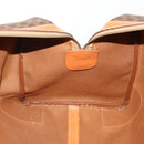 CELINE Macadam Canvas Boston Bag PVC Leather Brown Gold Auth 180582-19
