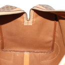CELINE Macadam Canvas Boston Bag PVC Leather Brown Gold Auth 180582-20