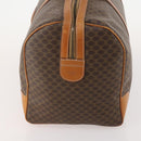 CELINE Macadam Canvas Boston Bag PVC Leather Brown Gold Auth 180582-4