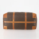 CELINE Macadam Canvas Boston Bag PVC Leather Brown Gold Auth 180582-9