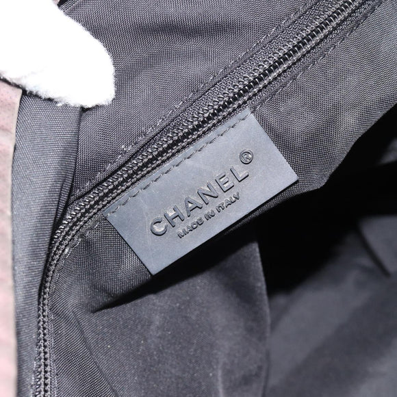 CHANEL Tote Bag Nylon Brown Silver CC Auth 180588
