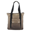CHANEL Tote Bag Nylon Brown Silver CC Auth 180588-13