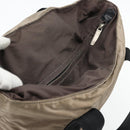 CHANEL Tote Bag Nylon Brown Silver CC Auth 180588-6