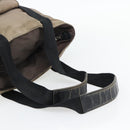 CHANEL Tote Bag Nylon Brown Silver CC Auth 180588-7