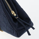 CHANEL Chain Shoulder Bag Cotton Navy Gold CC Auth 180590-10
