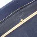 CHANEL Chain Shoulder Bag Cotton Navy Gold CC Auth 180590-17