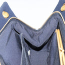 CHANEL Chain Shoulder Bag Cotton Navy Gold CC Auth 180590-19