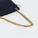 CHANEL Chain Shoulder Bag Cotton Navy Gold CC Auth 180590-7