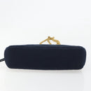 CHANEL Chain Shoulder Bag Cotton Navy Gold CC Auth 180590-5