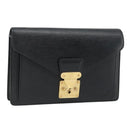 LOUIS VUITTON Epi Serie Dragonne Clutch Bag Black Noir M52612 LV Auth 180593-1
