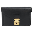 LOUIS VUITTON Epi Serie Dragonne Clutch Bag Black Noir M52612 LV Auth 180593-13