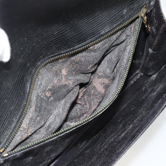 LOUIS VUITTON Epi Serie Dragonne Clutch Bag Black Noir M52612 LV Auth 180593