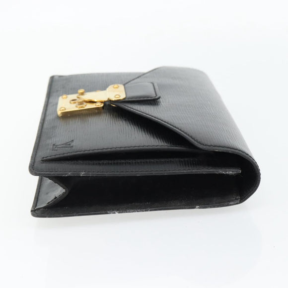 LOUIS VUITTON Epi Serie Dragonne Clutch Bag Black Noir M52612 LV Auth 180593