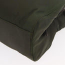 PRADA Chain Tote Bag Nylon Khaki Silver Auth 180596-14