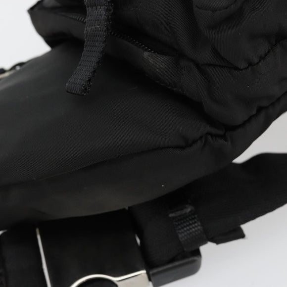 PRADA Body Bag Nylon Black Silver Auth 180598A