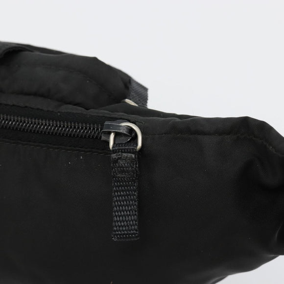PRADA Body Bag Nylon Black Silver Auth 180598A