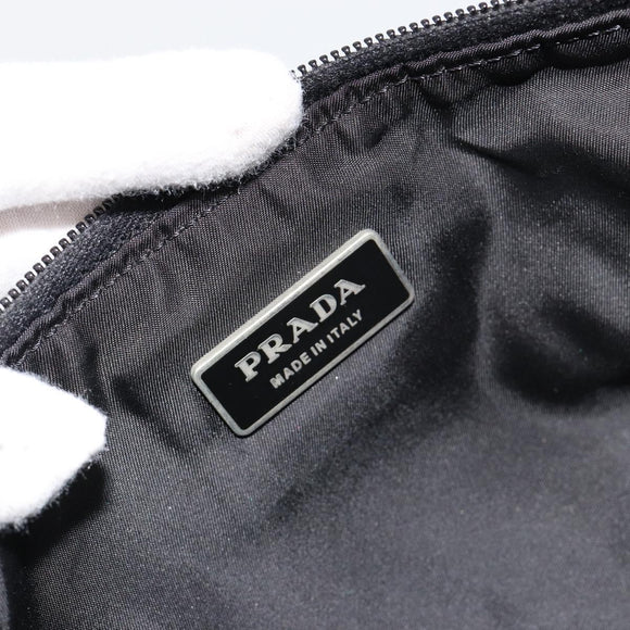 PRADA Body Bag Nylon Black Silver Auth 180598A