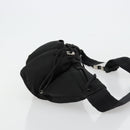 PRADA Body Bag Nylon Black Silver Auth 180598A-3