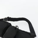 PRADA Body Bag Nylon Black Silver Auth 180598A-14