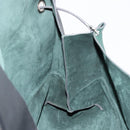 CELINE Shoulder Bag Leather Gray Silver Auth 180599A-18
