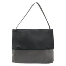 CELINE Shoulder Bag Leather Gray Silver Auth 180599A-13
