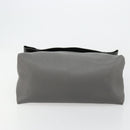 CELINE Shoulder Bag Leather Gray Silver Auth 180599A-5