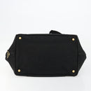 PRADA Canapa MM Handtasche Canvas 2-Wege Schwarz Gold Authentisch 180606-5