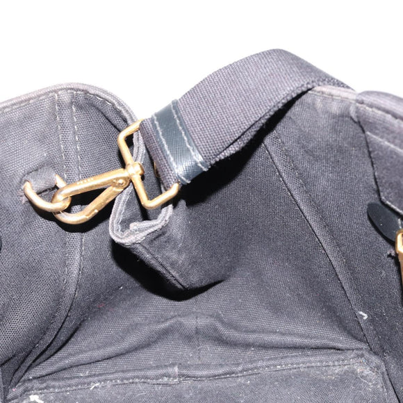 PRADA Canapa MM Handtasche Canvas 2-Wege Schwarz Gold Authentisch 180606