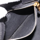 PRADA Canapa MM Handtasche Canvas 2-Wege Schwarz Gold Authentisch 180606-23