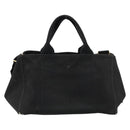 PRADA Canapa MM Handtasche Canvas 2-Wege Schwarz Gold Authentisch 180606-2