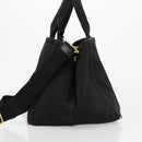 PRADA Canapa MM Handtasche Canvas 2-Wege Schwarz Gold Authentisch 180606-3