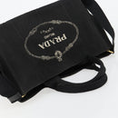 PRADA Canapa MM Handtasche Canvas 2-Wege Schwarz Gold Authentisch 180606-6