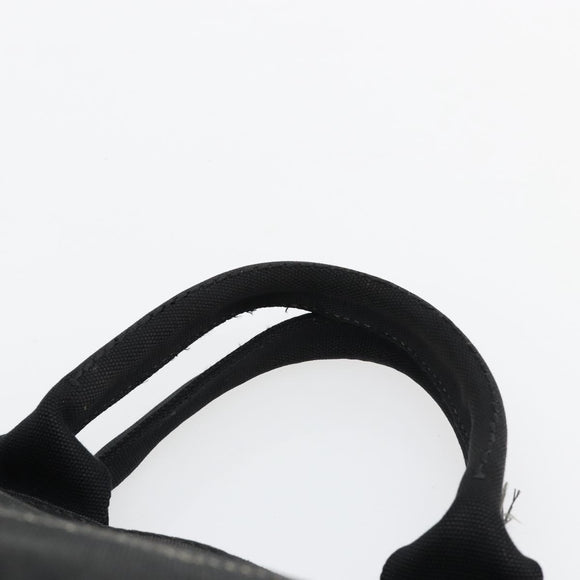 PRADA Canapa MM Handtasche Canvas 2-Wege Schwarz Gold Authentisch 180606