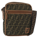 FENDI Zucca Canvas Umhängetasche Schwarz Braun Original 180611-1