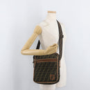 FENDI Zucca Canvas Umhängetasche Schwarz Braun Original 180611-22