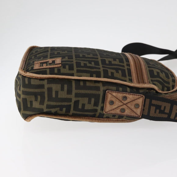 FENDI Zucca Canvas Umhängetasche Schwarz Braun Original 180611