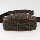 FENDI Zucca Canvas Umhängetasche Schwarz Braun Original 180611-5