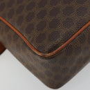 CELINE Macadam Canvas Schoudertas PVC Leer Bruin Goud Auth 180612A-13