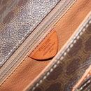 CELINE Macadam Canvas Schoudertas PVC Leer Bruin Goud Auth 180612A-16