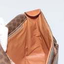 CELINE Macadam Canvas Schoudertas PVC Leer Bruin Goud Auth 180612A-18