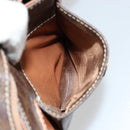 CELINE Macadam Canvas Schoudertas PVC Leer Bruin Goud Auth 180612A-22