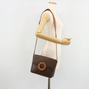 CELINE Macadam Canvas Schoudertas PVC Leer Bruin Goud Auth 180612A-23
