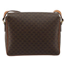 CELINE Macadam Canvas Schoudertas PVC Leer Bruin Goud Auth 180612A-3