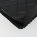 CHANEL Matelasse Chain Shoulder Bag Lamb Skin Black Gold CC Auth 180617-13