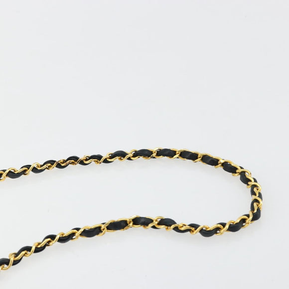 CHANEL Matelasse Chain Shoulder Bag Lamb Skin Black Gold CC Auth 180617